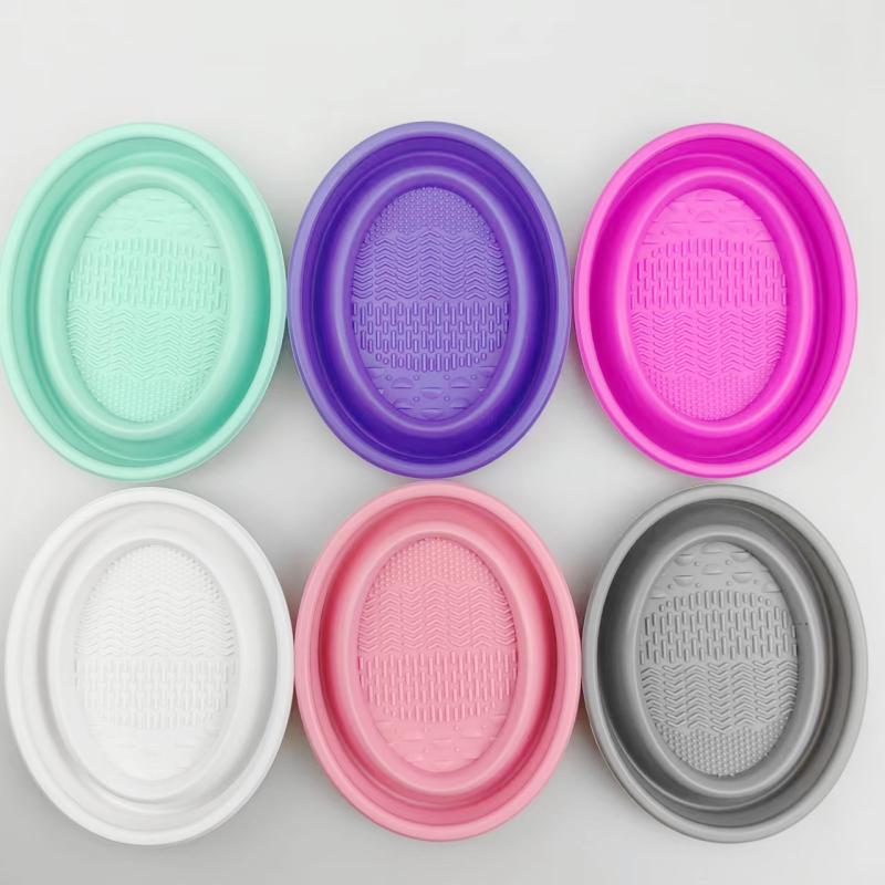 Cosmetic Sponge - Folding Powder Puff Cleaning Bowl Eyeshadow