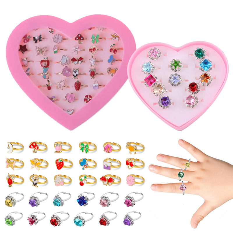 Beauty Makeup For Kids - Children Rings Adjustable Exquisite Jewelry Cartoon