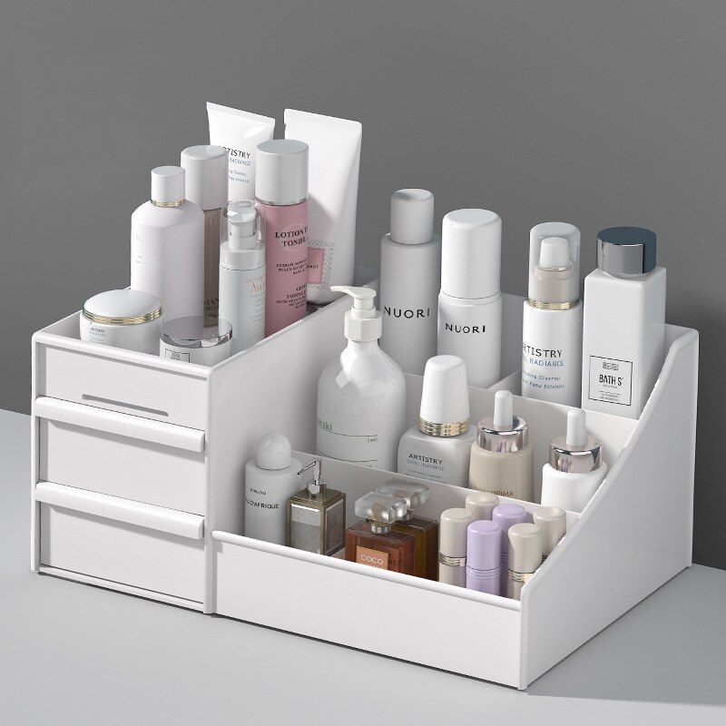 Beauty Makeup Desk - 1PC White Plastic Makeup Storage Box