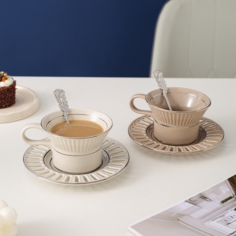 Beauty Makeup Desk - Luxury Ceramic Coffee Cup Dish Nordic