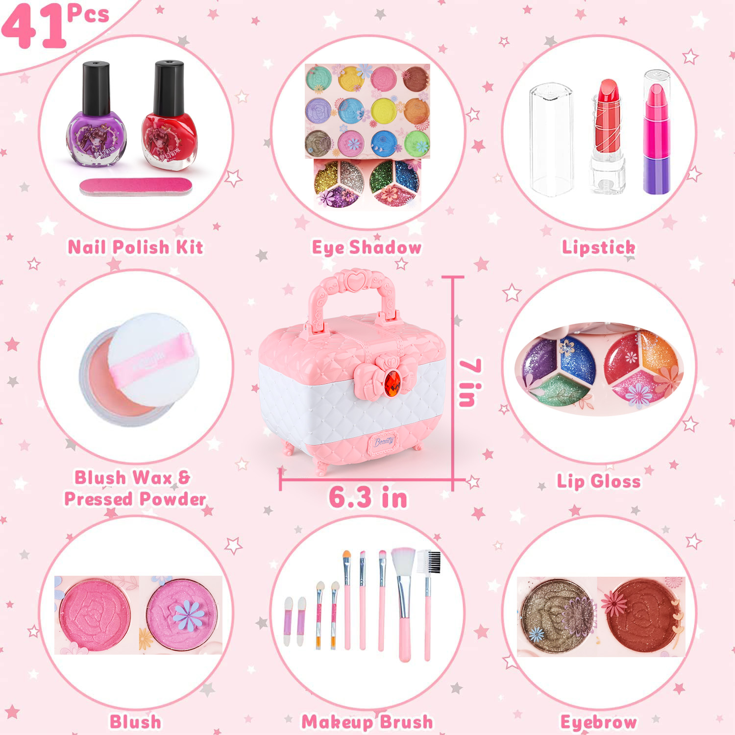 Kids Makeup Toy Kit for Girls, - Beauty Makeup Kit For Girls 评论和价格