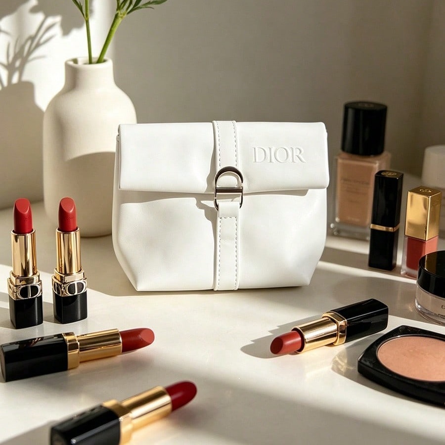 Dior’s Bag White Cosmetic Bag  - Beauty Makeup Dior 评论和价格