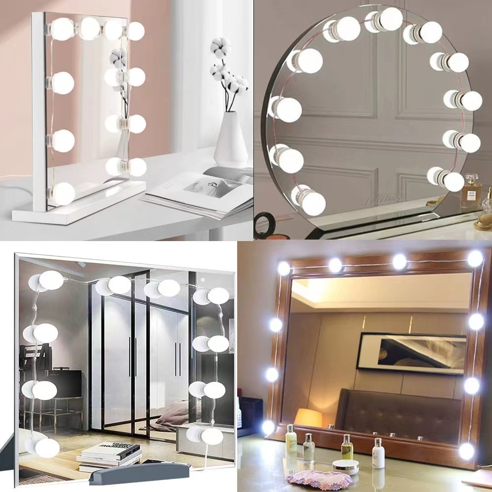 LED Light Paste Mirror Makeup  - Beauty Makeup Desk 评论和价格