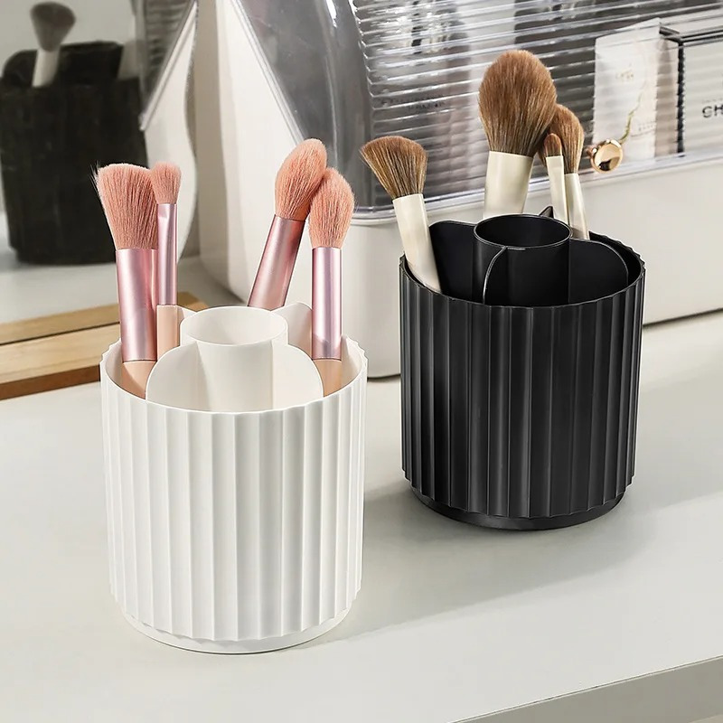 Makeup Brush Holder with Lid 3 - Beauty Makeup Desk 评论和价格