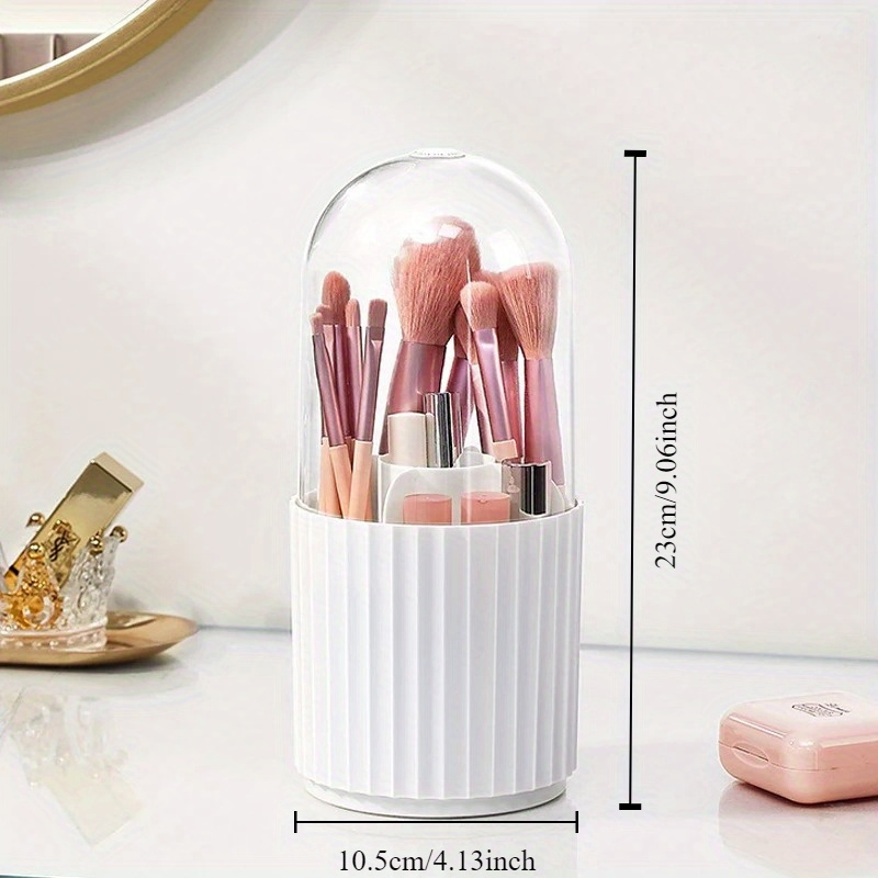 Makeup Brush Holder with Lid 3 - Beauty Makeup Desk 评论和价格