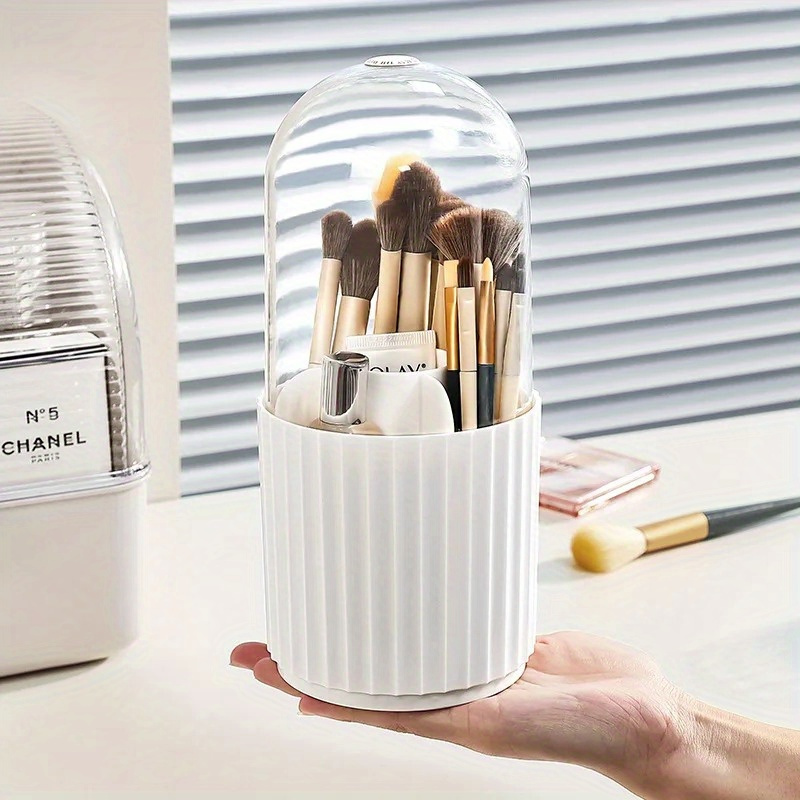 Makeup Brush Holder with Lid 3 - Beauty Makeup Desk 评论和价格