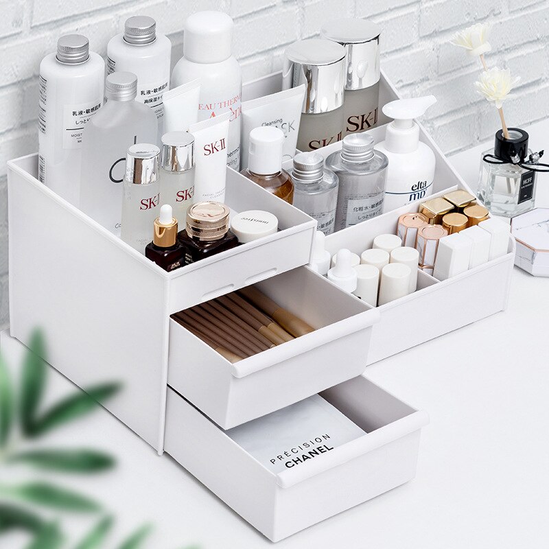 1PC White Plastic Makeup Stora - Beauty Makeup Desk 评论和价格