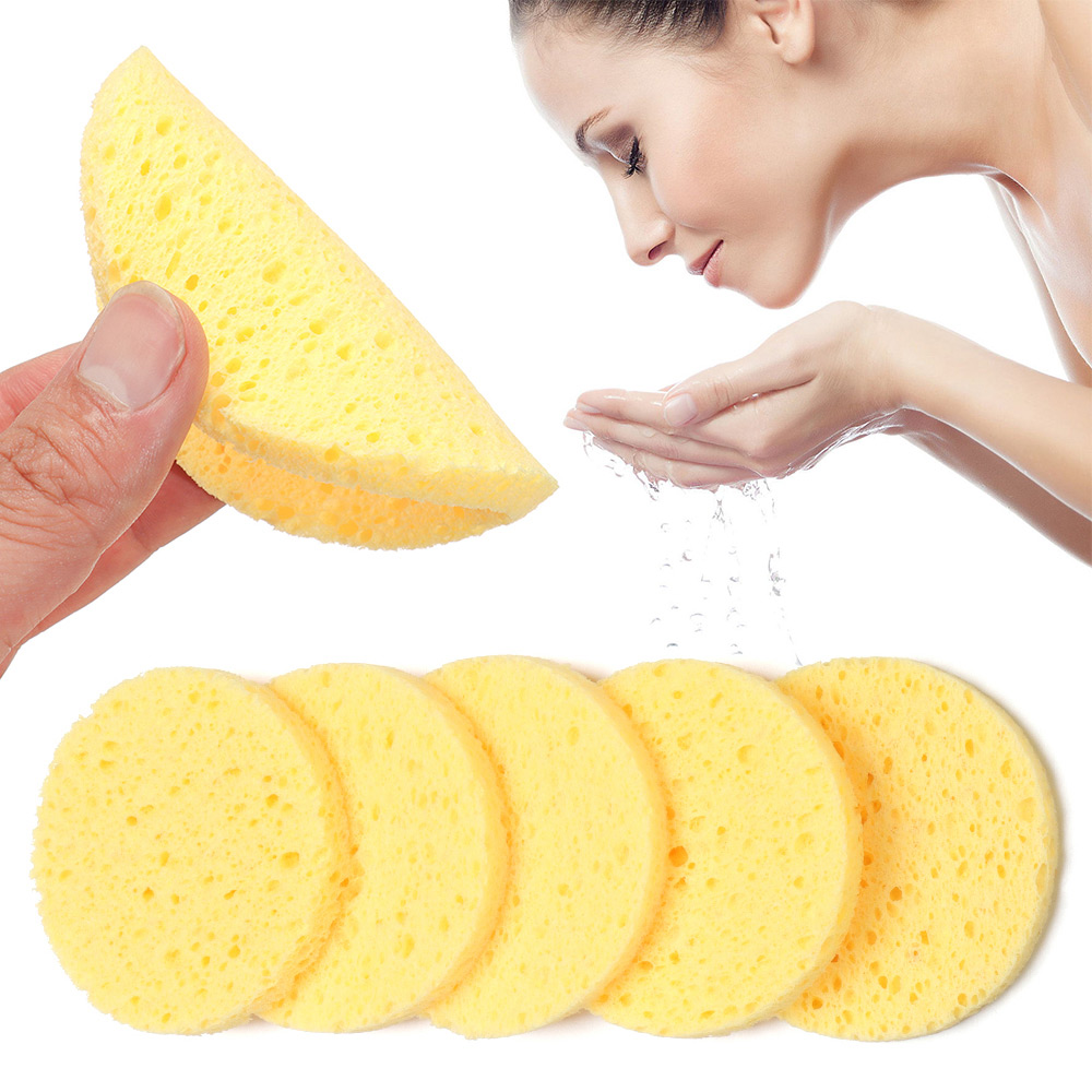 10pcs 6-9cm Yellow Face Round  - Cosmetic Sponge 评论和价格