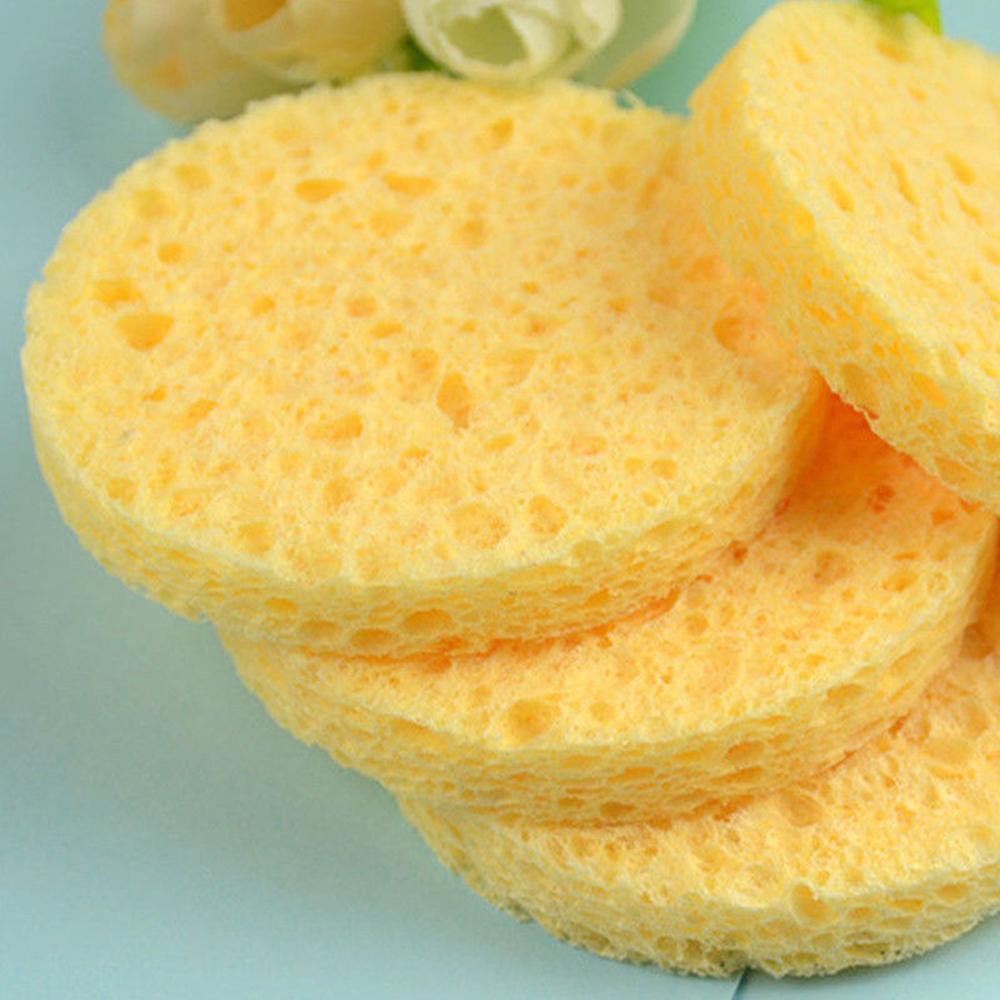 10pcs 6-9cm Yellow Face Round  - Cosmetic Sponge 评论和价格
