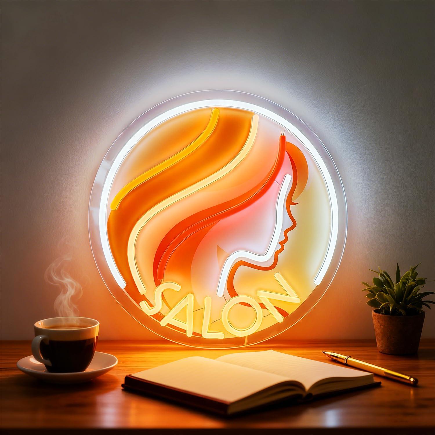 Lady Profile Salon Neon Sign U - Makeup Beauty Lounge 评论和价格