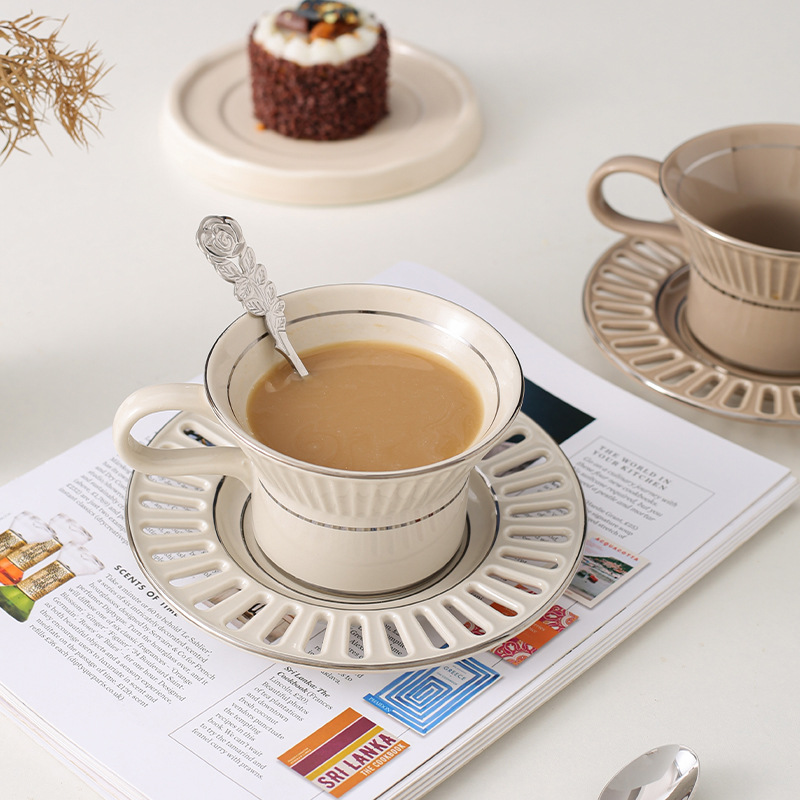 Luxury Ceramic Coffee Cup Dish - Beauty Makeup Desk 评论和价格