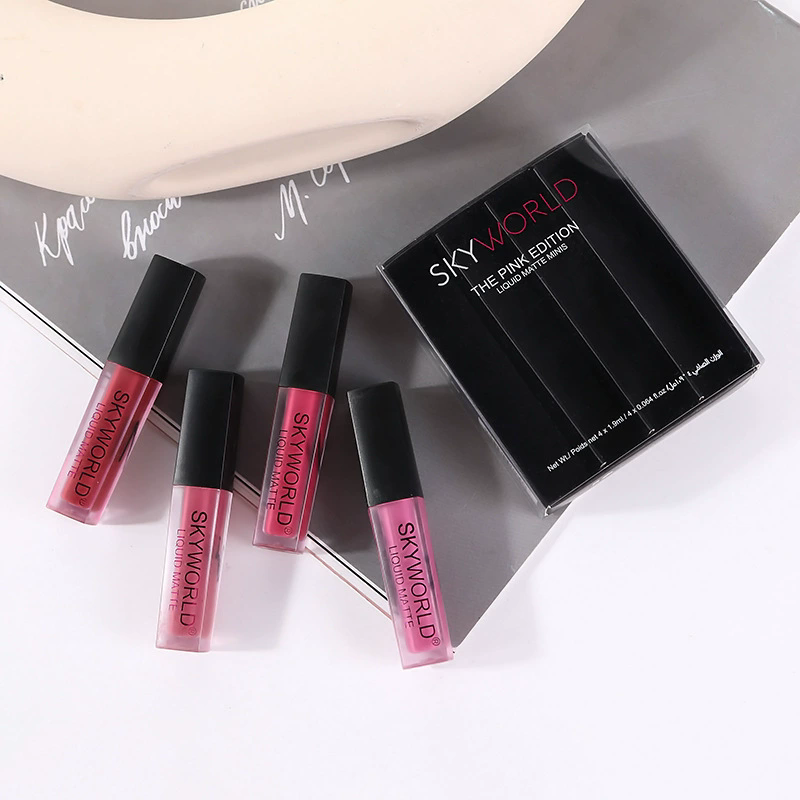 4pcs Lipstick Set Matte Lip Gl - Beauty Huda Makeup 评论和价格